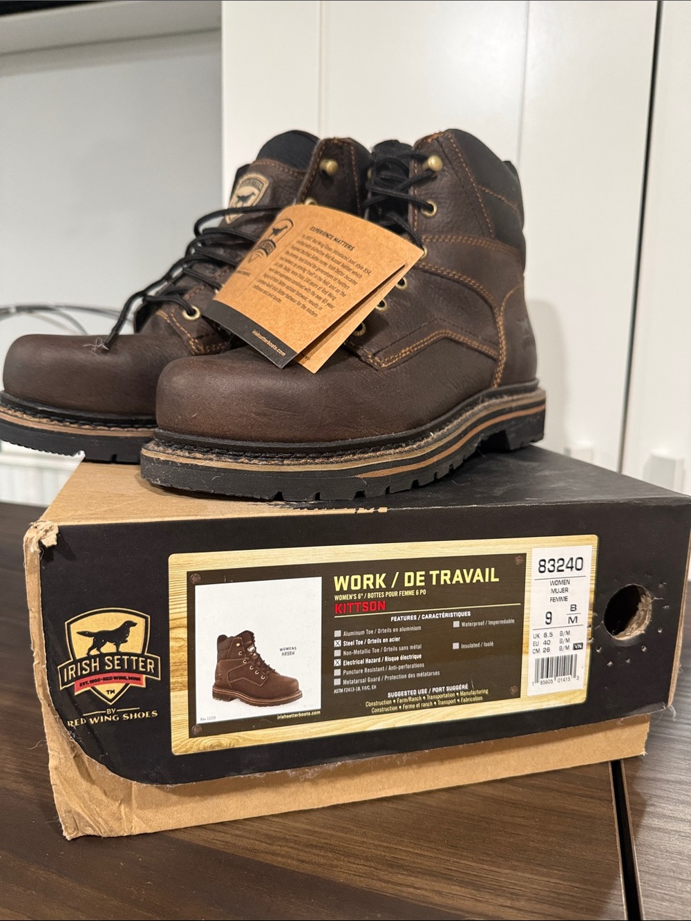 Irish Setter Brown Lace-Up Work Boots
